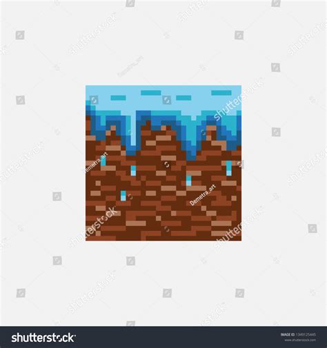 Pixel Art Snow Block Texture Game Stock Vector (Royalty Free ...