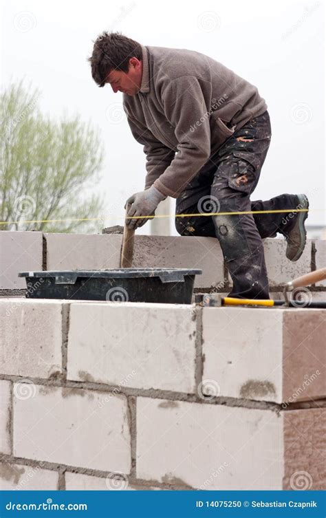 Mason stock photo. Image of building, measuring, male - 14075250