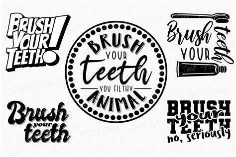 Brush Your Teeth SVG Bundle 9 Vector Bathroom Quotes | Etsy