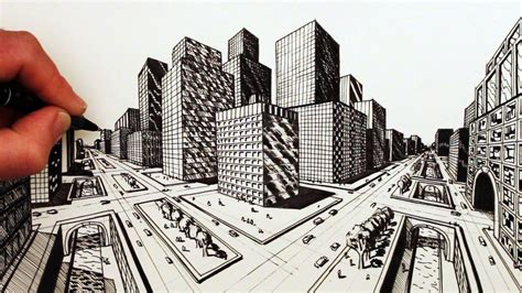 Buildings Perspective Drawing at GetDrawings | Free download