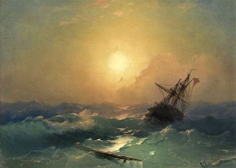 aivazovsky, ivan constantinovich - A Ship in Distress | Seascape ...