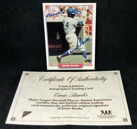 ERNIE BANKS 1993 Nabisco ALLSTAR AUTOGRAPH SIGNED AUTO WITH NABISCO COA ...