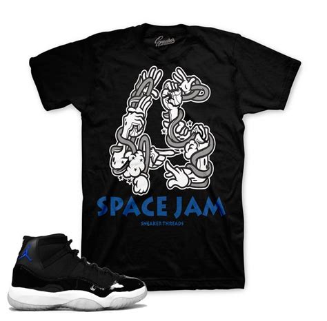 Retro 11 Space Jam Shirt - Hands - Black | Space jam outfit, Retro 11 ...