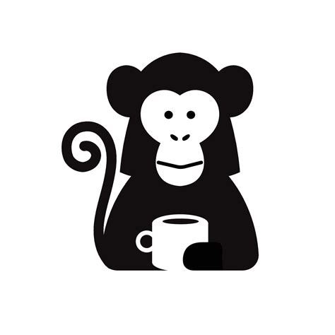 monkey with coffee cup vector 7524314 Vector Art at Vecteezy