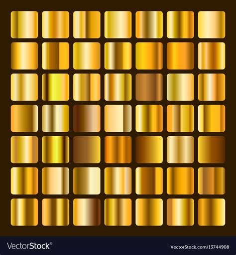 Collection metallic and golden gradient Royalty Free Vector