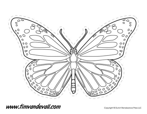 Monarch Butterfly Outline - Tim's Printables