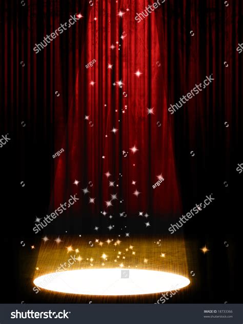 Movie Theater Curtain Bright Spotlight Stock Illustration 18733366 ...