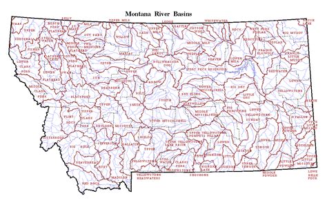 Map of Montana state River Basins. Montana state River Basins map ...