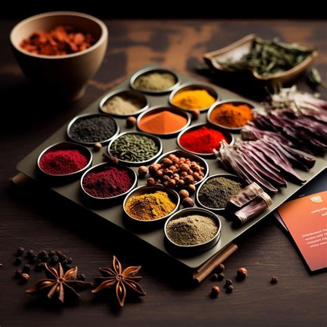 Premium AI Image | Photo various spices with various colors in color palette