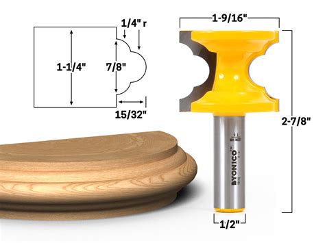 1-1/4" Trim Molding Router Bit - 1/2" Shank - Yonico 13112 765573832617 | eBay