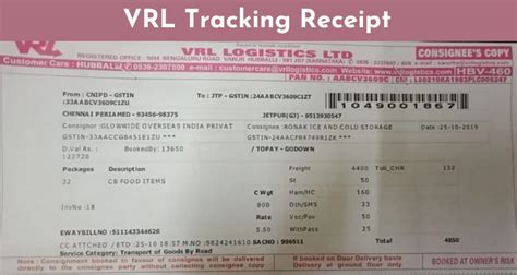 VRL Tracking - Trace & Track Logistics, Courier, Parcel & Shipment