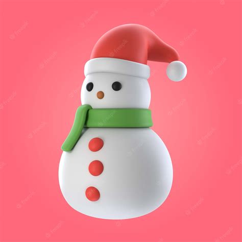 Premium PSD | Christmas 3d snowman illustration