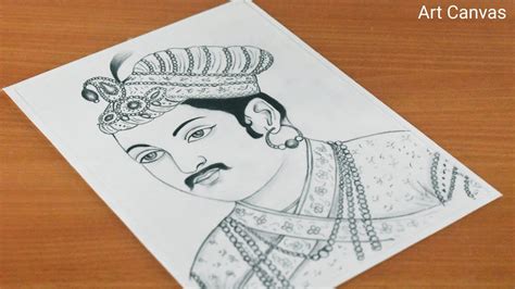 Akbar_Mughal Emperor / Drawing With Pencil Sketch / Step by Step / Drawing Akbar - YouTube