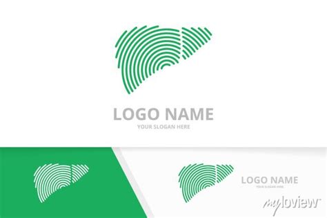 Liver human organ logo. liver anatomy logotype design template. wall mural • murals background ...