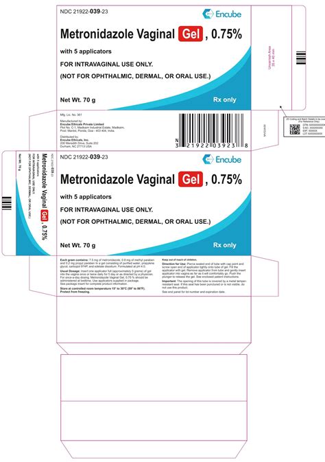 Metronidazole Vaginal Gel: Package Insert - Drugs.com