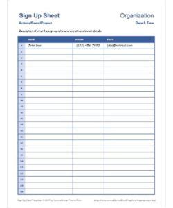 🛑 Sign Up Sheet Template PDF - Free Download (PRINTABLE)