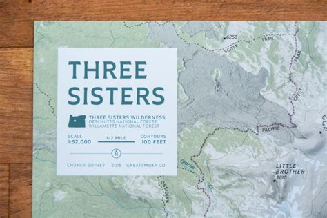 Three Sisters Topographic Map - Etsy