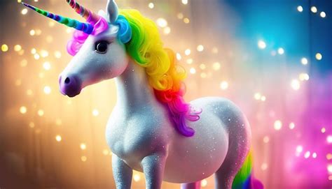 Premium AI Image | A unicorn with rainbow hair is on a colorful background.