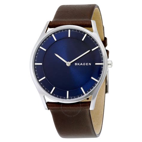 Skagen Holst Blue Dial Brown Leather Men's Watch SKW6237 - Holst - Skagen - Watches - Jomashop