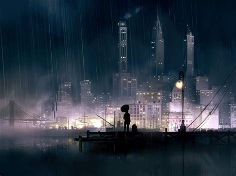 Rainy City Anime Wallpapers - Top Free Rainy City Anime Backgrounds ...