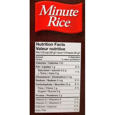 minute brown rice cups nutrition facts