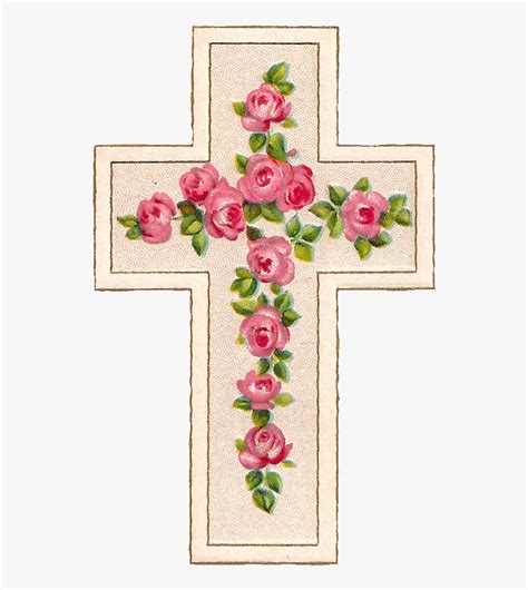 Transparent Free Easter Clipart - Pink Flower Cross Clipart, HD Png Download - kindpng