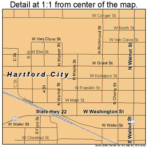 Hartford City Indiana Street Map 1832242