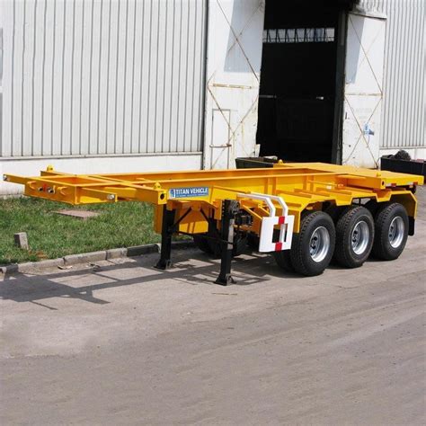 3 axle 20ft shipping skeleton container skeletal chassis trailer by professional supplier titan ...