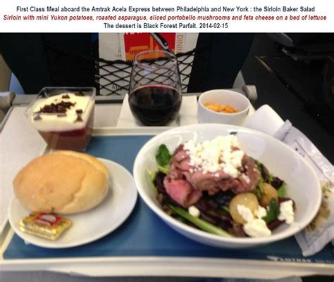 2014-02-15 First class Meal aboard the Amtrak Acela Express between ...