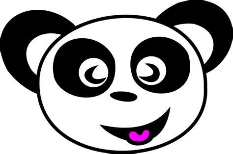 Happy Panda Face Free Vector / 4Vector