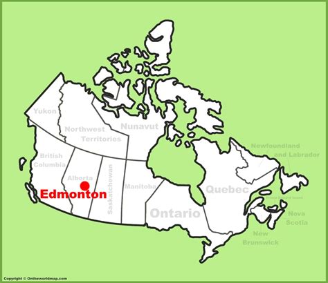 Edmonton location on the Canada Map