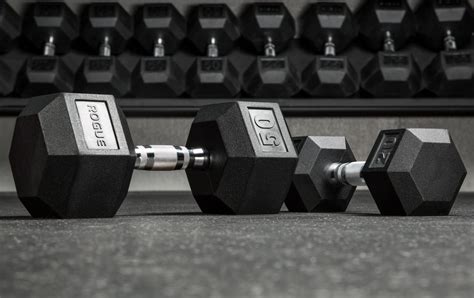 Rogue Dumbbells - Weight Training - Rubber Hex | Rogue Fitness