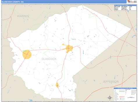 Glascock County, Georgia Zip Code Wall Map | Maps.com.com