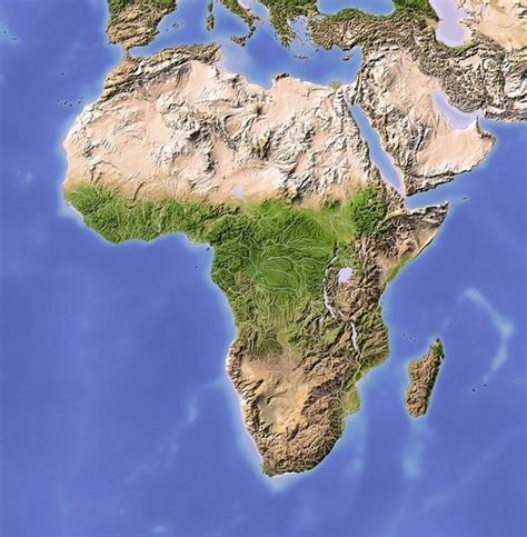 Shaded relief map of Africa : MapPorn