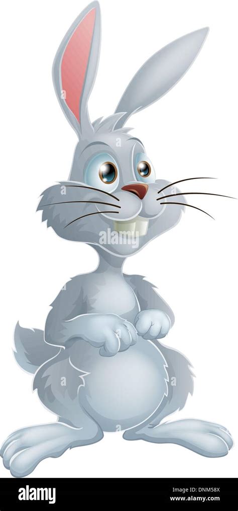 Illustration of a cute white bunny rabbit cartoon character Stock ...