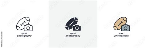 sport photography icon. Line, solid and filled outline colorful version ...