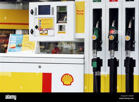 Shell petrol pumps at a Shell petrol station Stock Photo, Royalty Free Image: 36488877 - Alamy