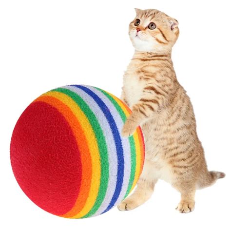 10 Pcs Cat Ball Toy Interactive 3.5 cm Cat Balls Play Chewing Rattle Scratch Natural Foam Cat ...