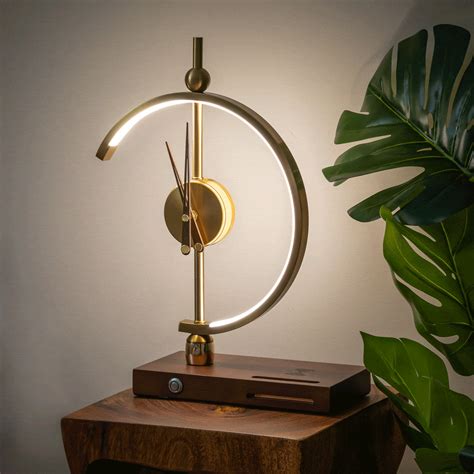 Khonsu Clock Lamp | Modern Table Lamp with Wireless Charging Station ...