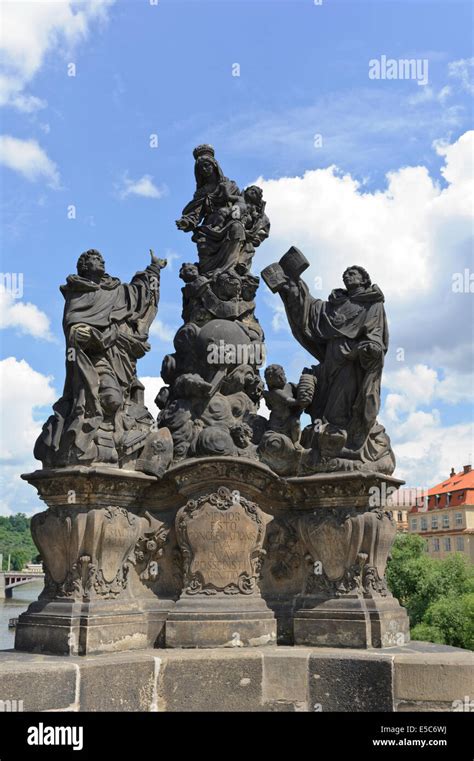 Religious statues on Charles bridge, Prague, Czech Republic Stock Photo - Alamy