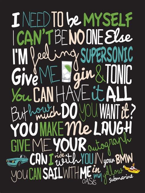 Oasis Supersonic / Song Lyric Typography Poster by CreativePrint