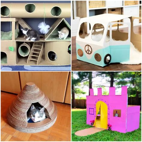 18 DIY Cardboard Cat House Ideas - Susie Harris