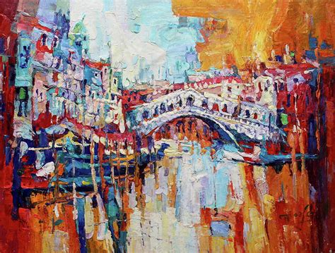 Abstract Modern Venice Italy Art Painting by Royo Liu - Pixels