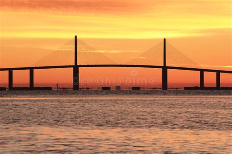 Sunshine Skyway Bridge at Sunset, Florida Stock Image - Image of bridge, america: 18903571