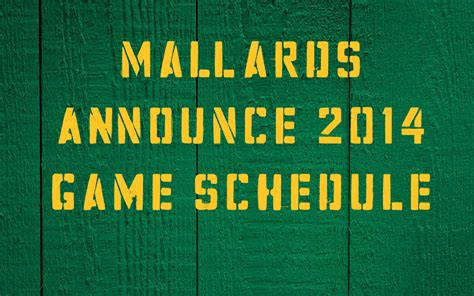 Mallards Announce 2014 Northwoods League Schedule - Madison Mallards