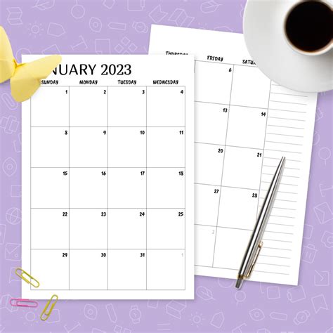 Blank Editable Daily Calendar - DailyCalendars.net