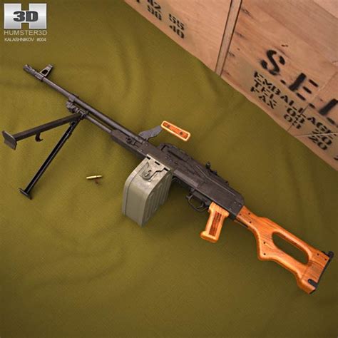 PK machine gun 3D model - Weapon on Hum3D