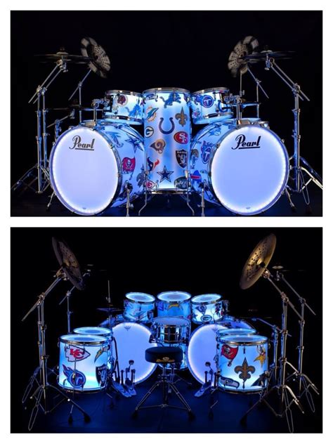 The kit Chad played at the SuperBowl Drum Set, Percussion, Chad, Glow In The Dark, The Darkest ...