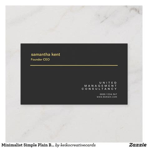 Minimalist Simple Plain Black Creative Founder CEO Business Card | Zazzle in 2024 | Ceo business ...