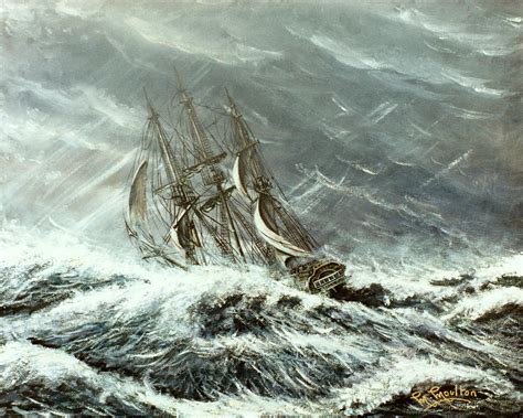 Ship In Storm Painting at PaintingValley.com | Explore collection of ...